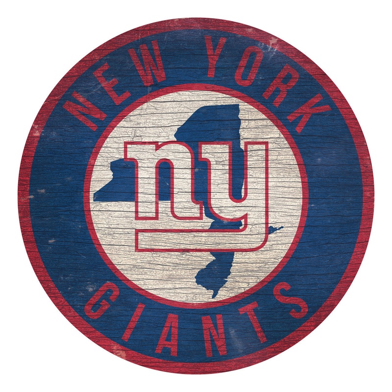 Fan Creations New York Giants 12 Inch Round Wood Sign State Design