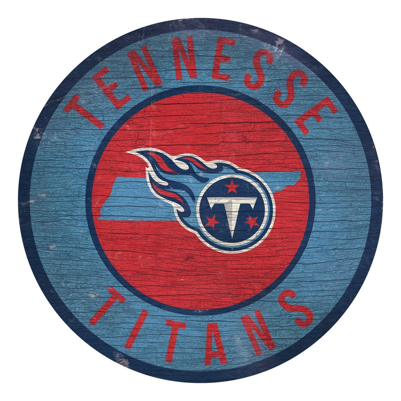 Fan Creations Tennessee Titans 12 Inch Round Wood Sign State Design