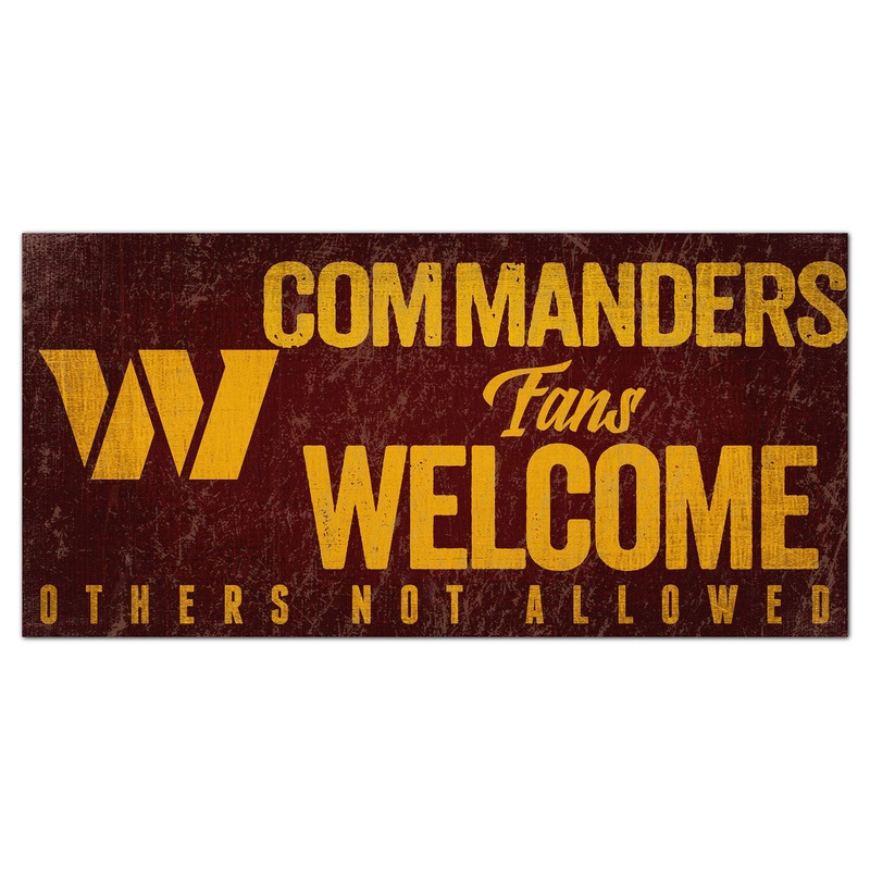 Fan Creations Washington Commanders Fans Welcome Wood Sign 12×6
