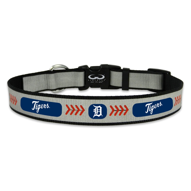 Gamewear Detroit Tigers Reflective Baseball Pet Collar Size Medium