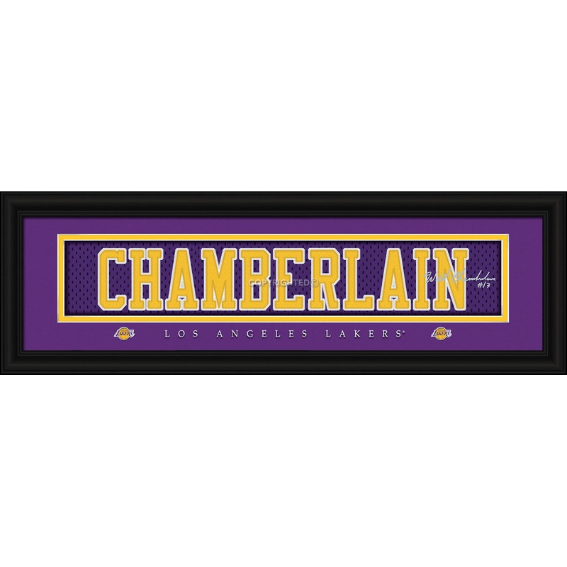 Prints Charming Los Angeles Lakers Wilt Chamberlain Signature Print 8×24
