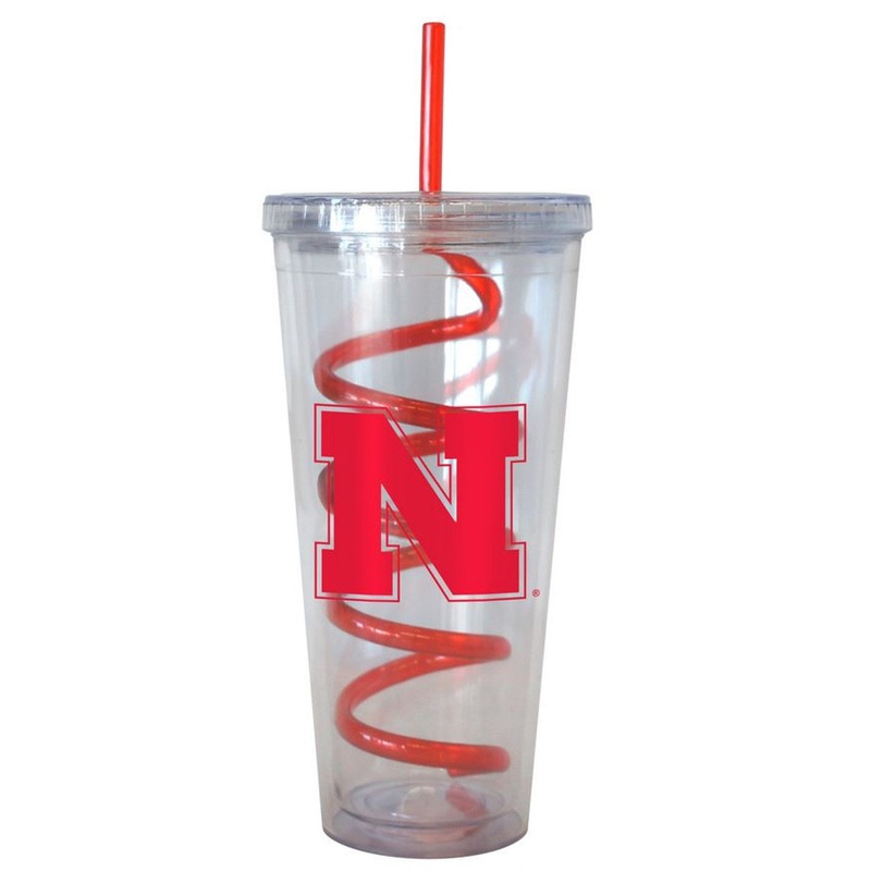 BOELTER Nebraska Cornhuskers 22oz Tumbler with Swirl Straw