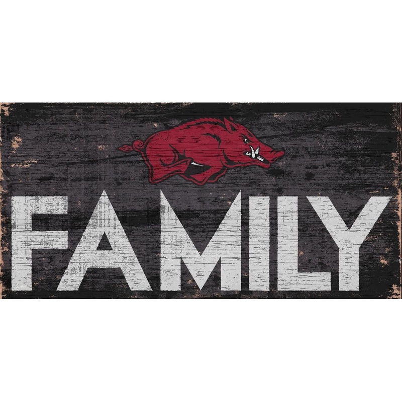 Fan Creations Arkansas Razorbacks Family Design Wood Sign 12×6