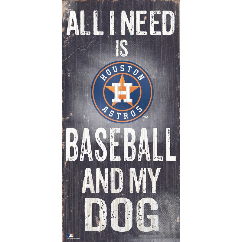 Fan Creations Houston Astros Baseball and Dog Wood Sign 6×12