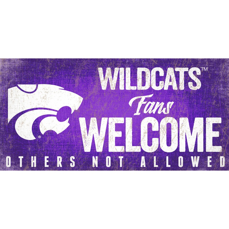 Fan Creations Kansas State Wildcats Fans Welcome Wood Sign 12×6
