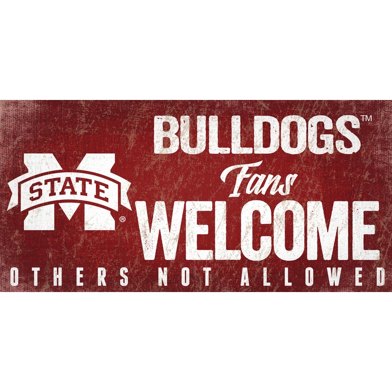 Fan Creations Mississippi State Bulldogs Fans Welcome Wood Sign 12×6