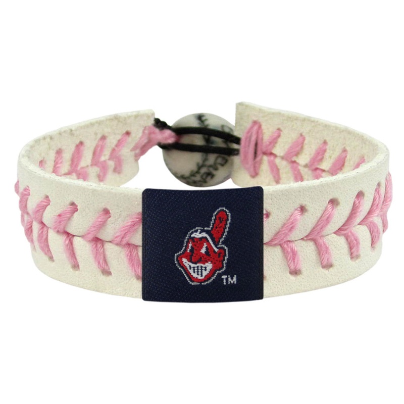 Gamewear Cleveland Indians Pink Classic Baseball Bracelet
