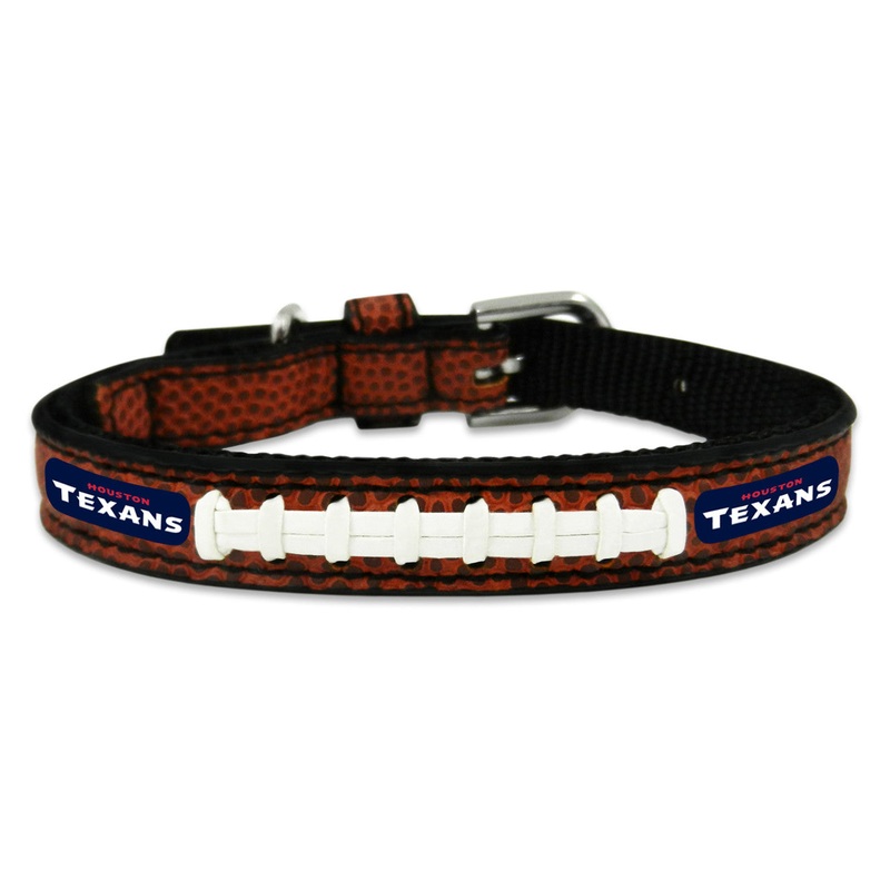 Gamewear Houston Texans Leather Classic Football Pet Collar Size Toy