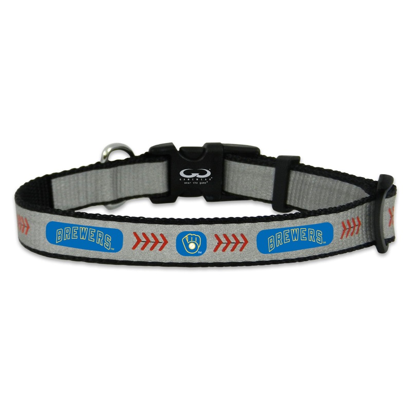 Gamewear Milwaukee Brewers Retro Logo Reflective Baseball Pet Collar Size Toy
