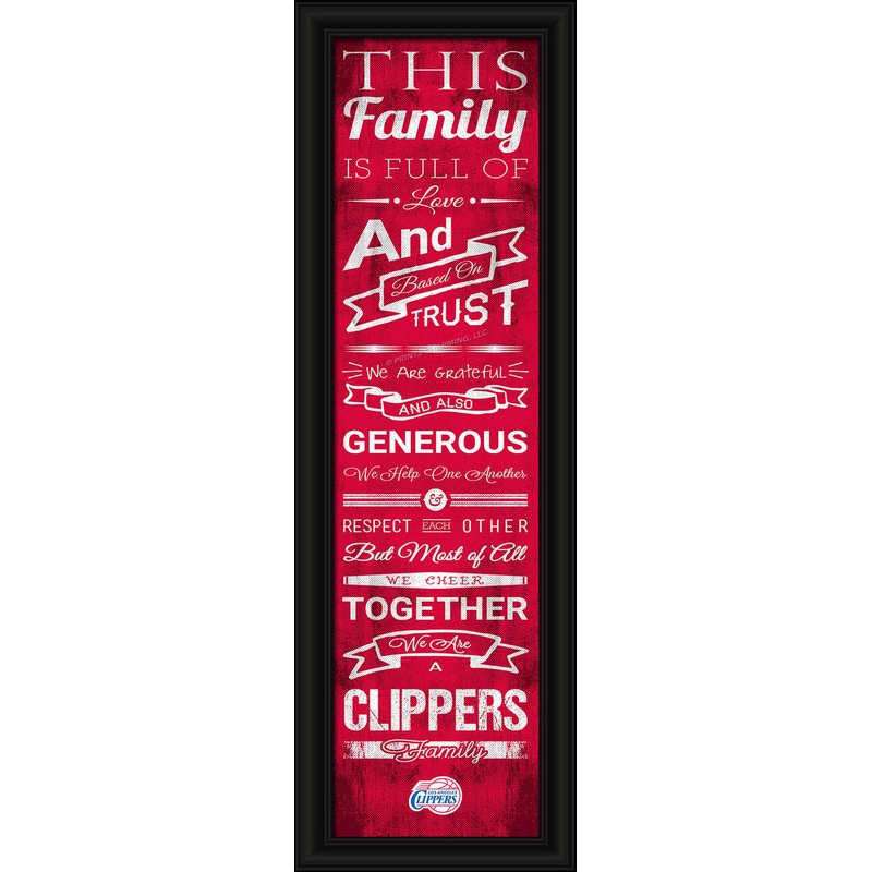 Prints Charming Los Angeles Clippers Family Cheer Print 8×24