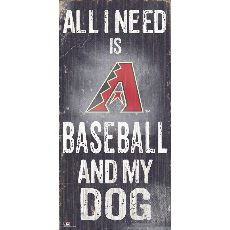 Fan Creations Arizona Diamondbacks Baseball and Dog Wood Sign 6×12