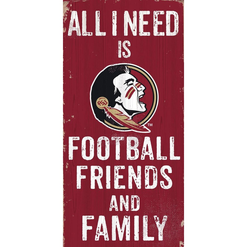 Fan Creations Florida State Seminoles Football Friends and Family Wood Sign 6×12