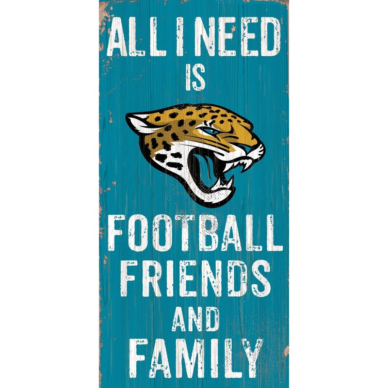 Fan Creations Jacksonville Jaguars Football Friends and Family Wood Sign 6×12