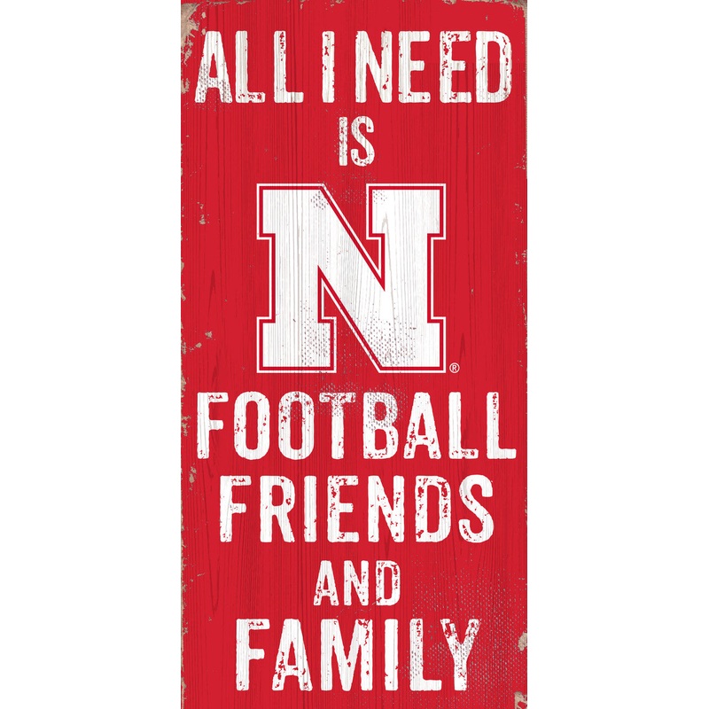 Fan Creations Nebraska Cornhuskers Football Friends and Family Wood Sign 6×12