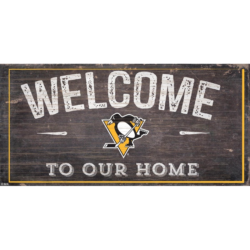 Fan Creations Pittsburgh Penguins Welcome To Our Home Wood Sign 6×12