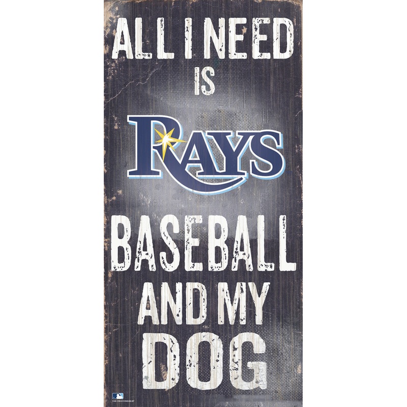 Fan Creations Tampa Bay Rays Baseball and Dog Wood Sign 6×12