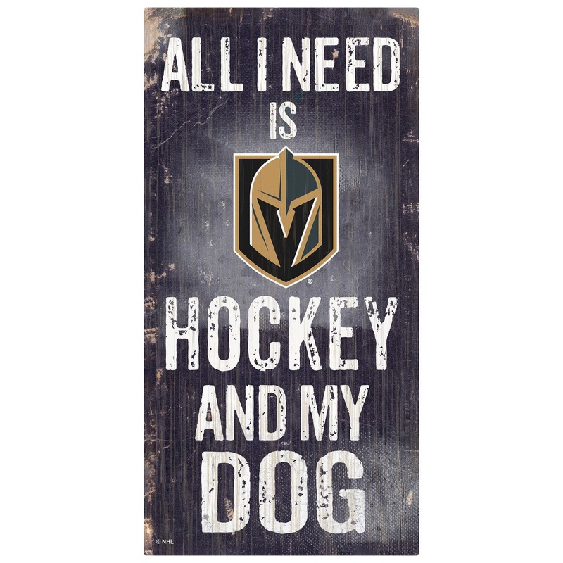 Fan Creations Vegas Golden Knights Hockey and Dog Wood Sign 6×12