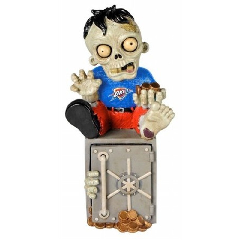 Forever Collectibles Oklahoma City Thunder Zombie On Logo Figurine
