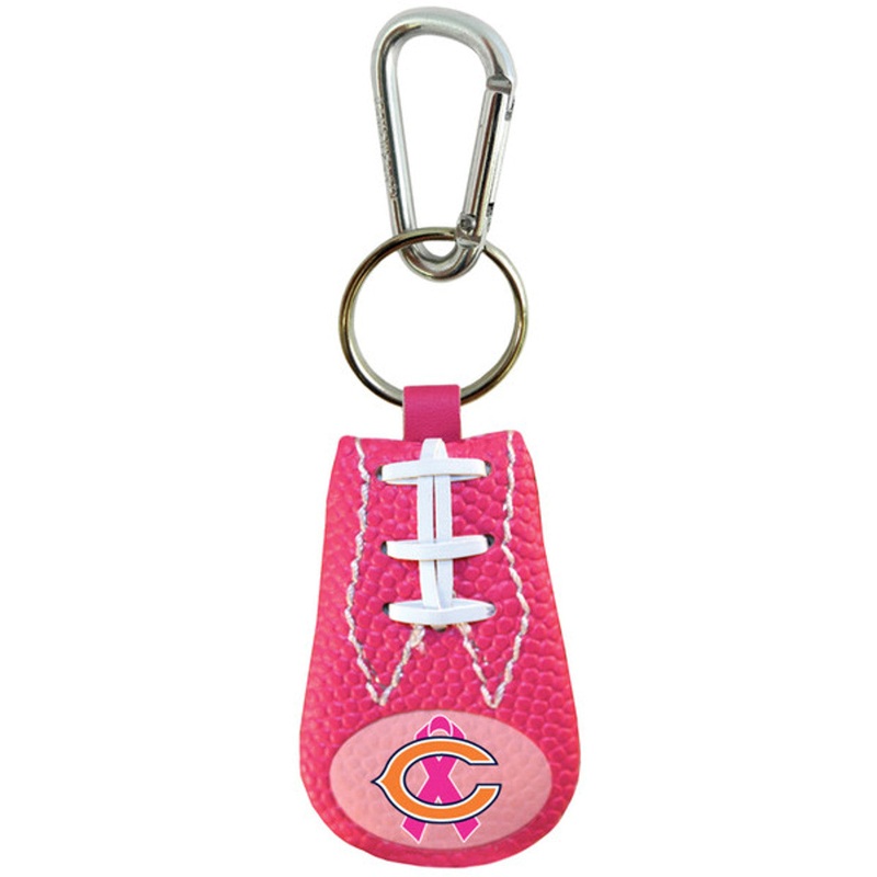 Gamewear Chicago Bears Pink Ribbon Breast Cancer Awareness Football Keychain