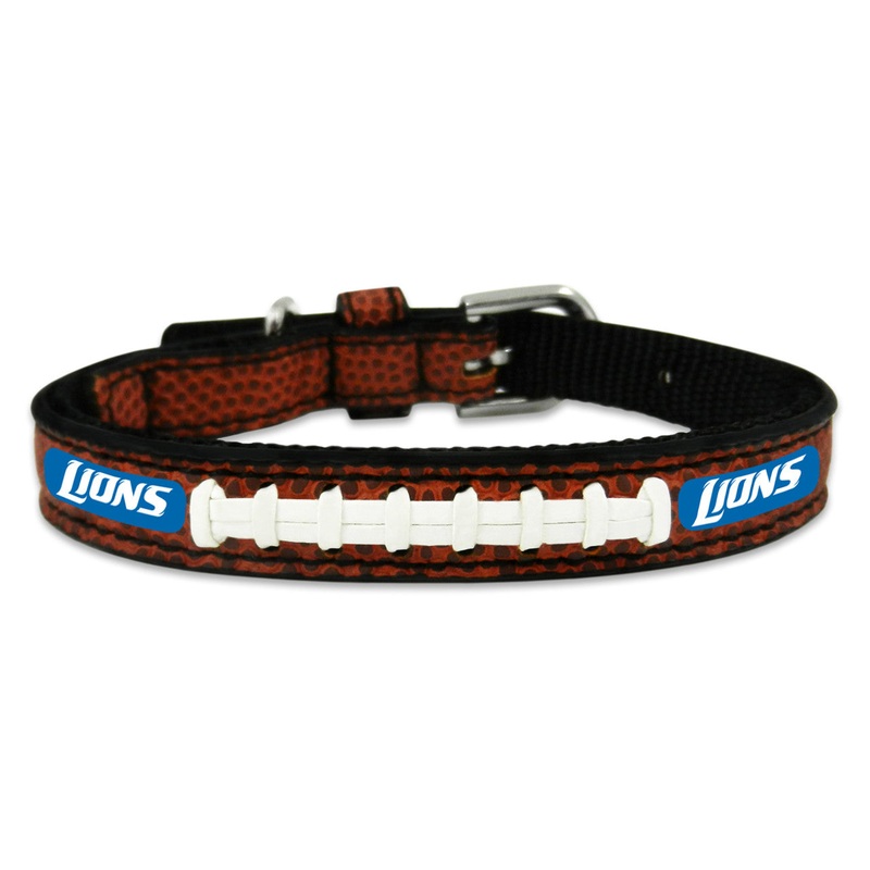 Gamewear Detroit Lions Leather Classic Football Pet Collar Size Toy