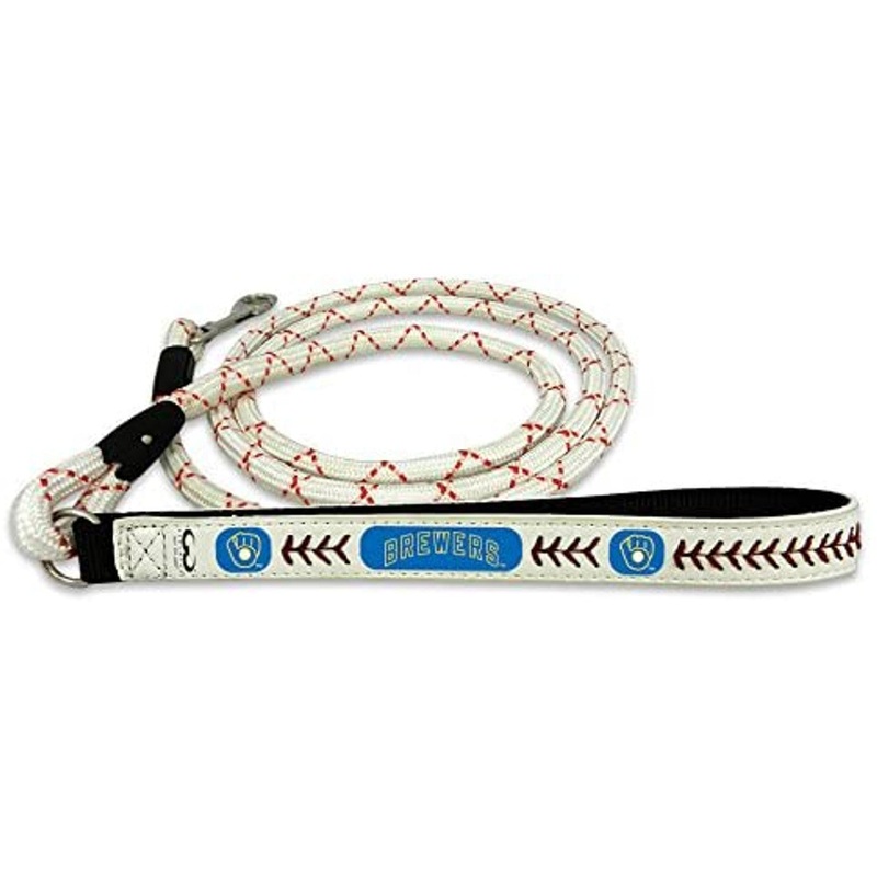 Gamewear Milwaukee Brewers Retro Baseball Leather Pet Leash Size Medium