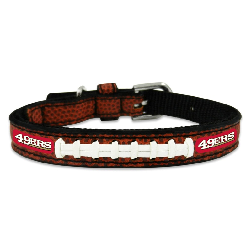Gamewear San Francisco 49ers Leather Classic Football Pet Collar Size Toy