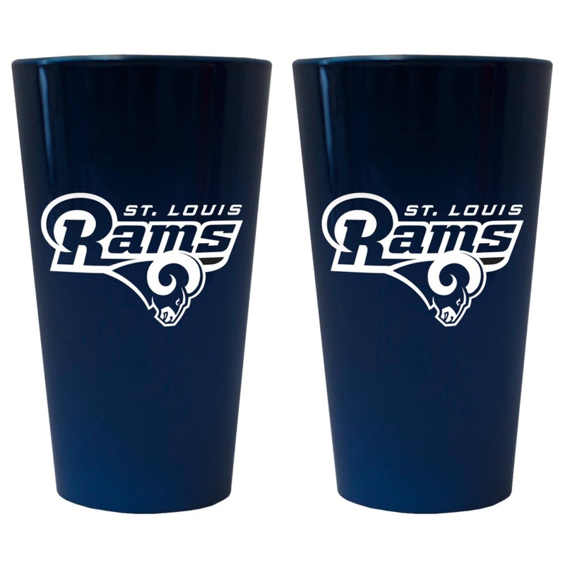 BOELTER St. Louis Rams Set of 2 Lusterware Style Glass Pint