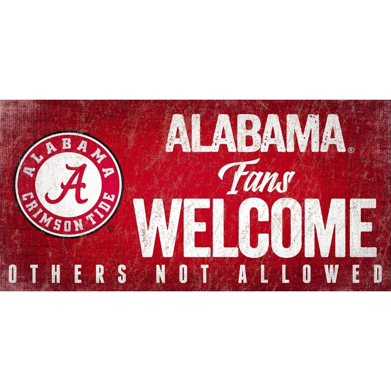 Fan Creations Alabama Crimson Tide Fans Welcome Wood Sign 12×6