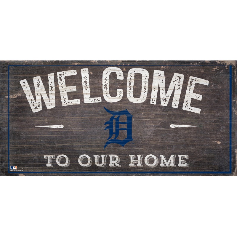 Fan Creations Detroit Tigers Welcome To Our Home Wood Sign 6×12