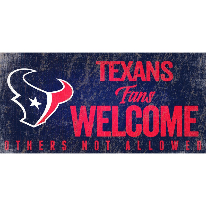 Fan Creations Houston Texans Fans Welcome Wood Sign 12×6
