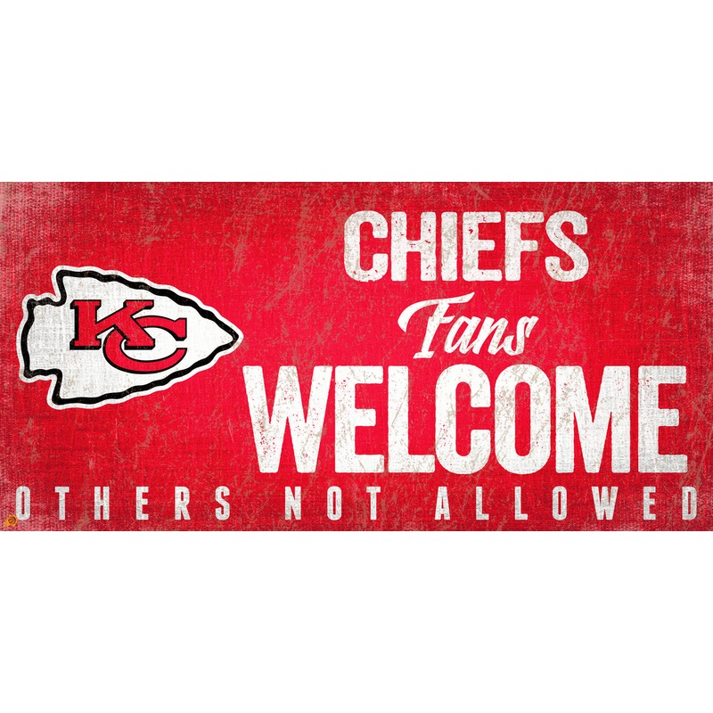 Fan Creations Kansas City Chiefs Fans Welcome Wood Sign 12×6