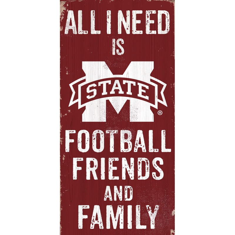 Fan Creations Mississippi State Bulldogs Football Friends and Family Wood Sign 6×12