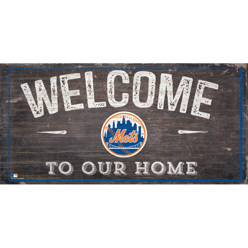 Fan Creations New York Mets Welcome To Our Home Wood Sign 6×12