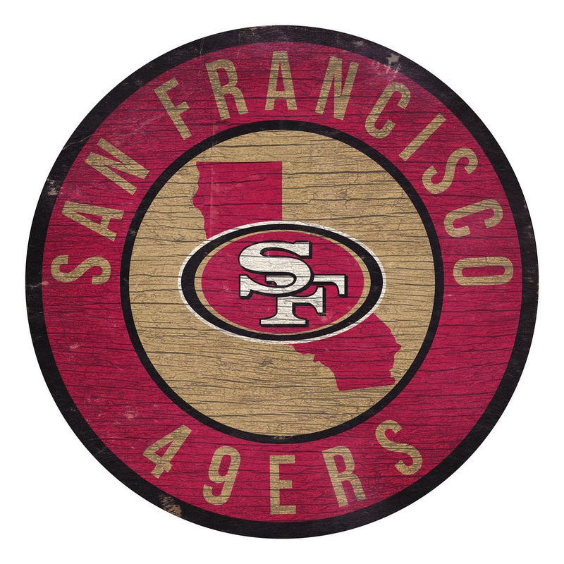 Fan Creations San Francisco 49ers 12 Inch Round State Design Wood Sign