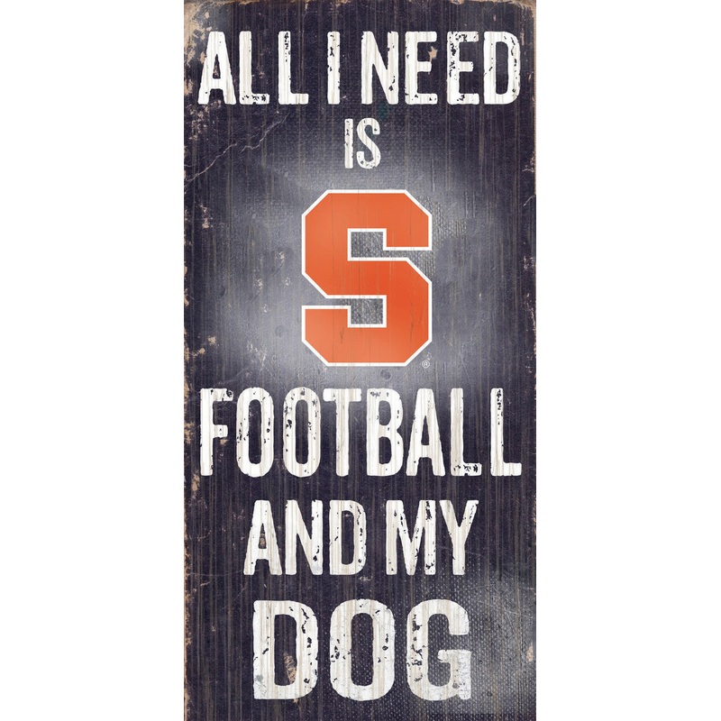 Fan Creations Syracuse Orange Football and Dog Wood Sign 6×12