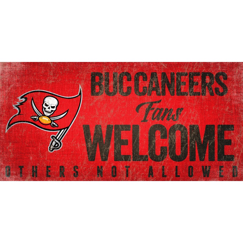 Fan Creations Tampa Bay Buccaneers Fans Welcome Wood Sign 12×6