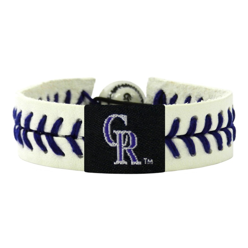 Gamewear Colorado Rockies Lavender Genuine Baseball Bracelet