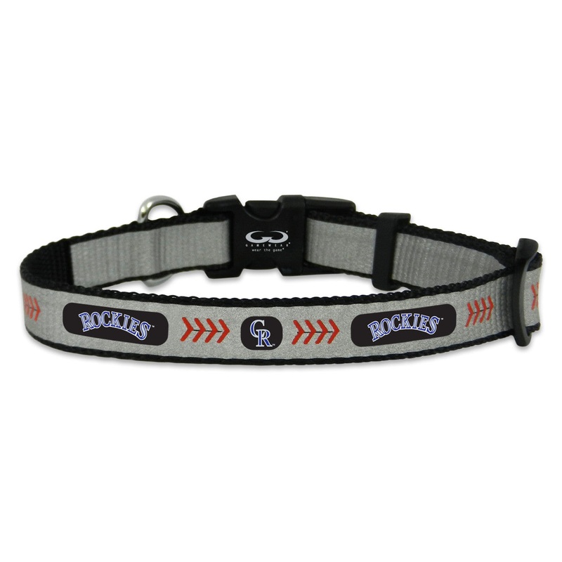 Gamewear Colorado Rockies Reflective Baseball Pet Collar Size Small