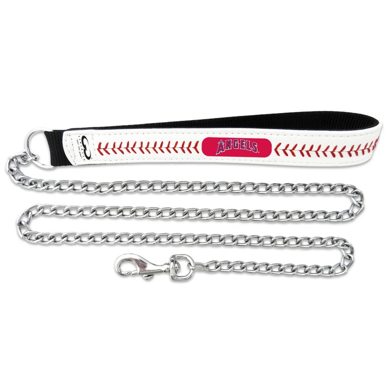 Gamewear Los Angeles Angels Leather Chain Baseball Pet Leash Size Large