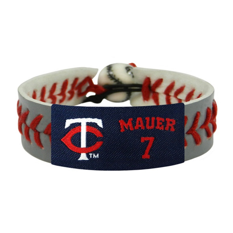 Gamewear Minnesota Twins Gray Team Color Joe Mauer Baseball Bracelet