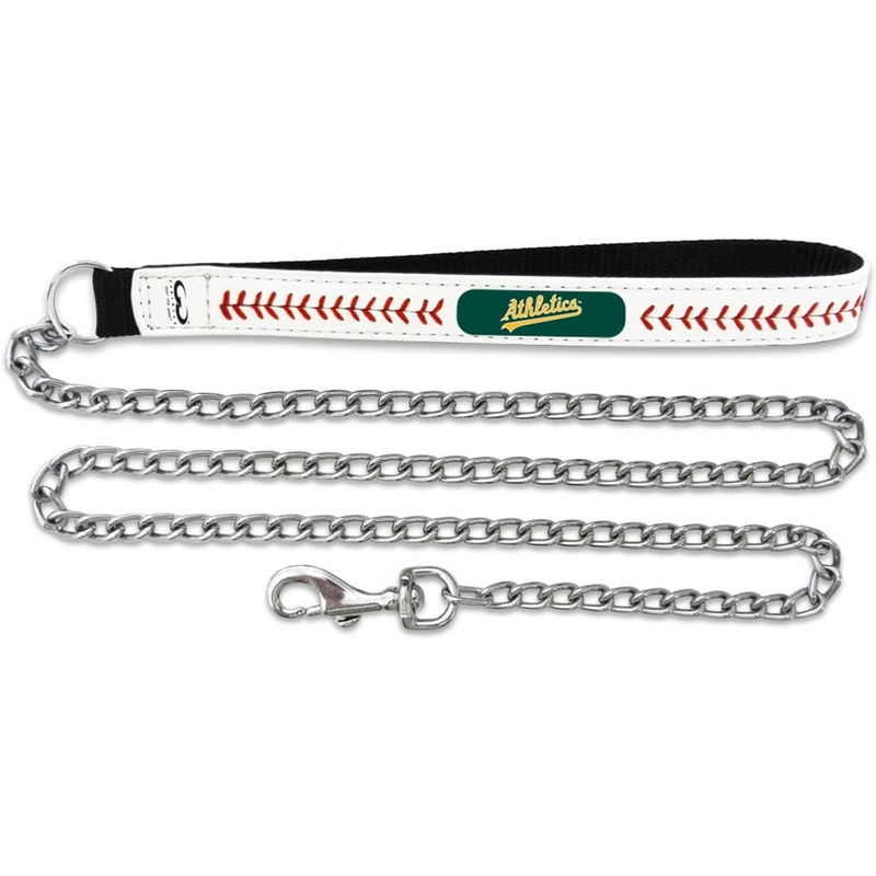 Gamewear Oakland Athletics Leather Chain Baseball Pet Leash Size Medium
