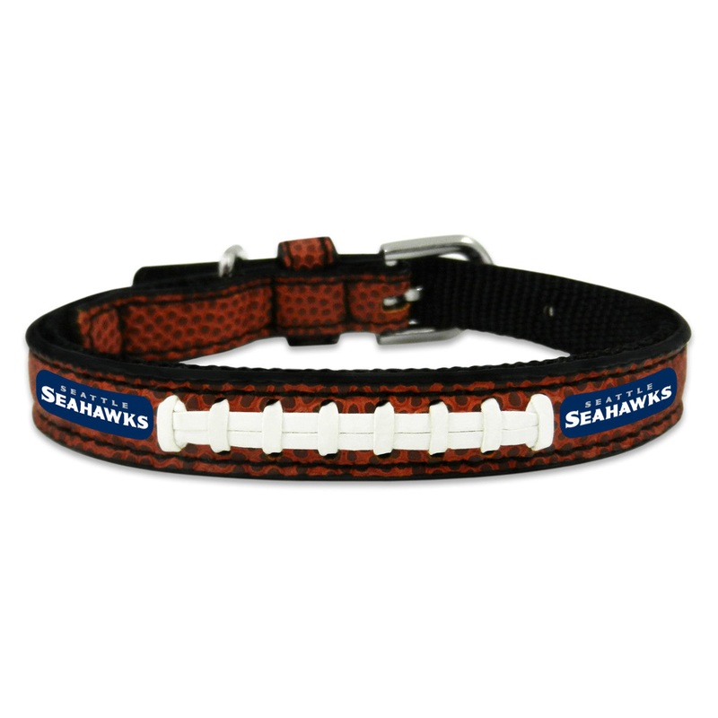 Gamewear Seattle Seahawks Classic Leather Football Pet Collar Toy