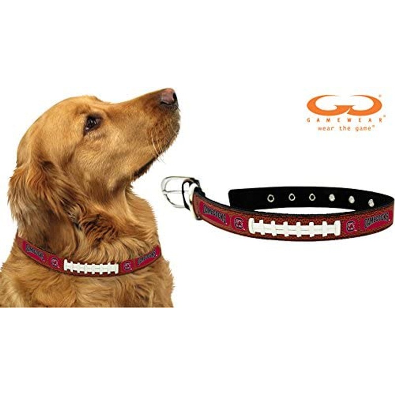 Gamewear South Carolina Gamecocks Leather Classic Football Pet Collar Size Small