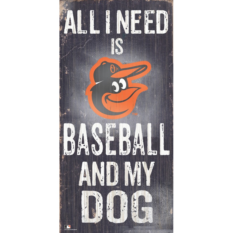 Fan Creations Baltimore Orioles Baseball and Dog Wood Sign 6×12