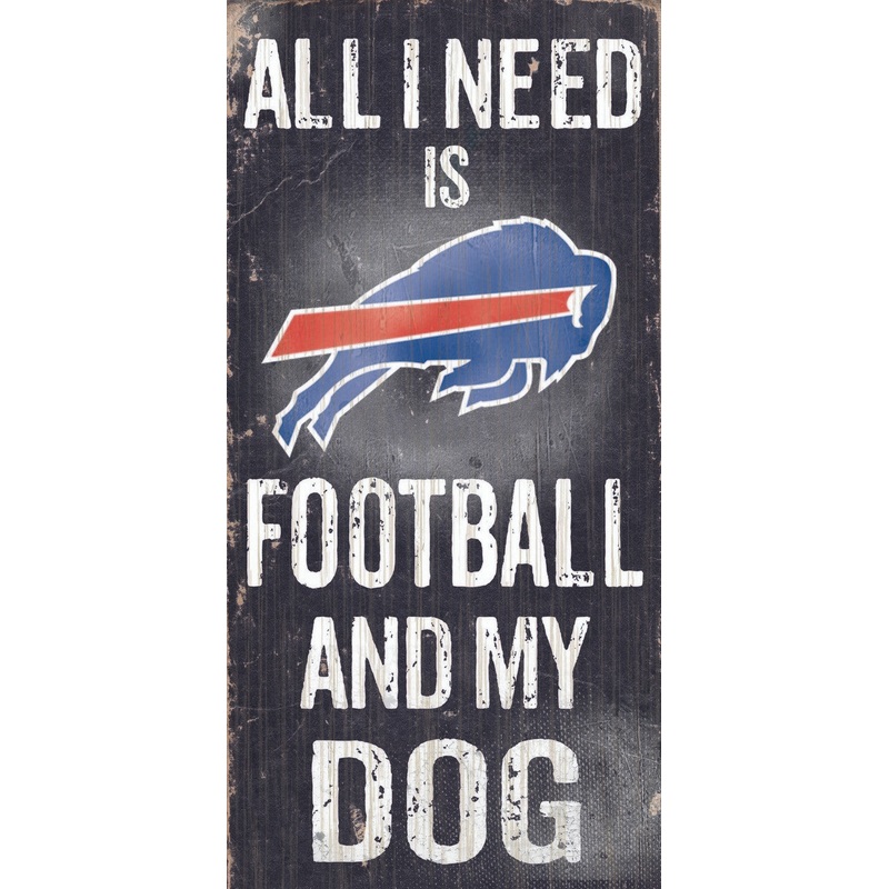 Fan Creations Buffalo Bills Football and Dog Wood Sign 6×12