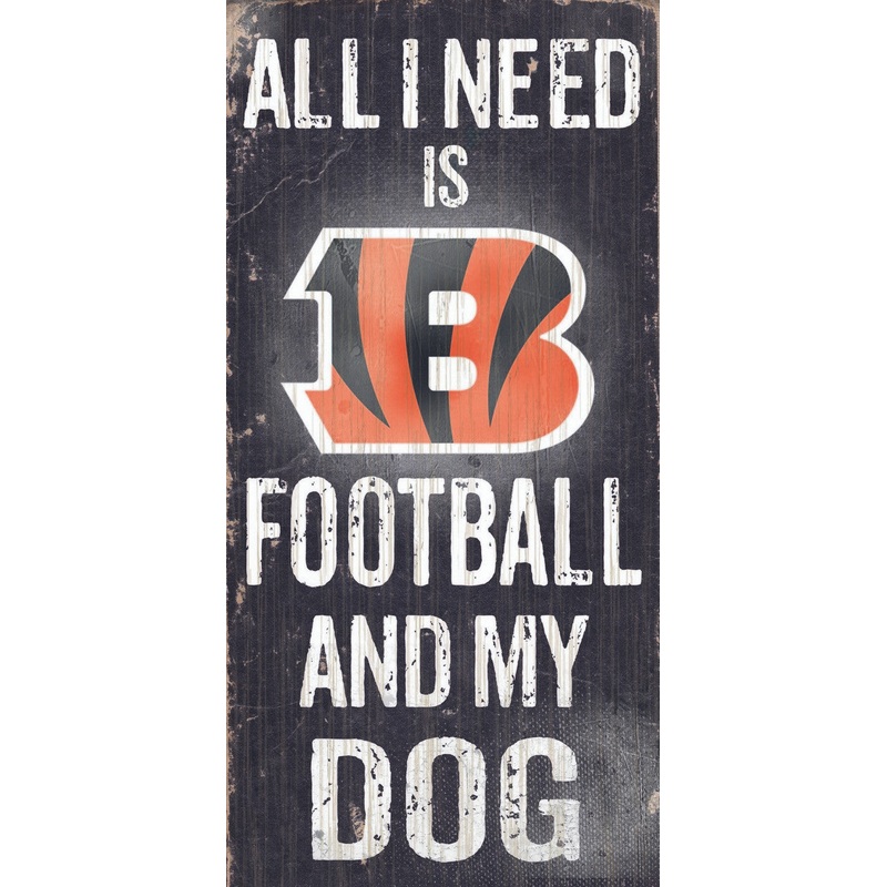 Fan Creations Cincinnati Bengals Football and Dog Wood Sign 6×12