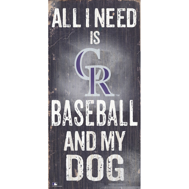 Fan Creations Colorado Rockies Baseball and Dog Wood Sign 6×12