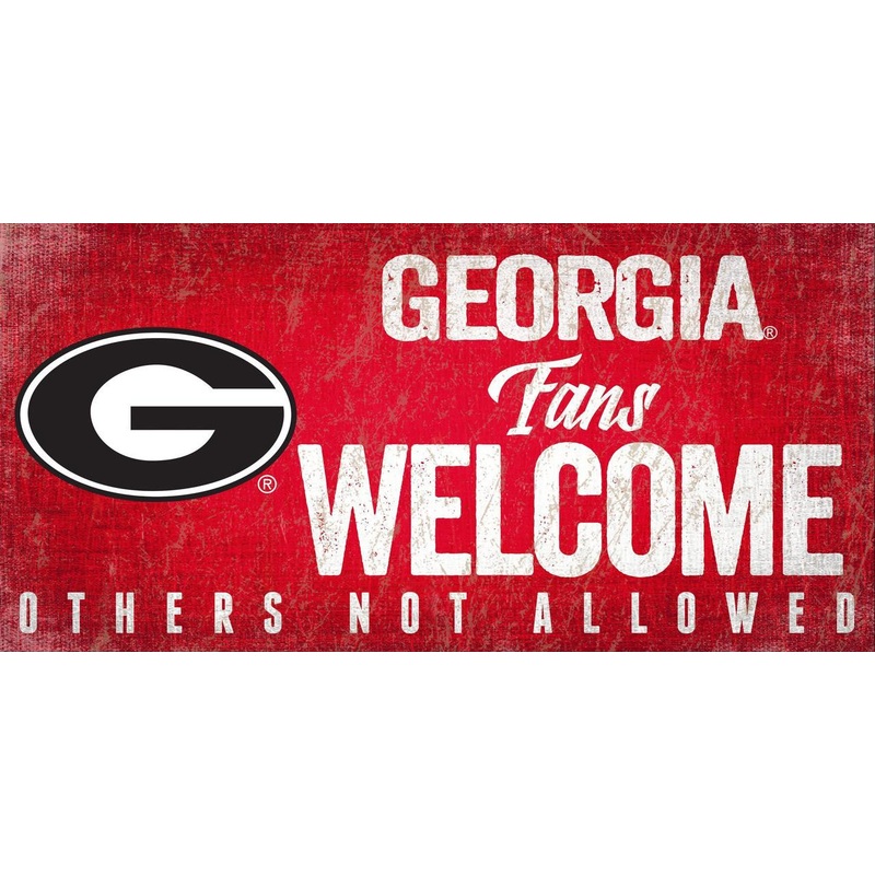 Fan Creations Georgia Bulldogs Fans Welcome Wood Sign 12×6