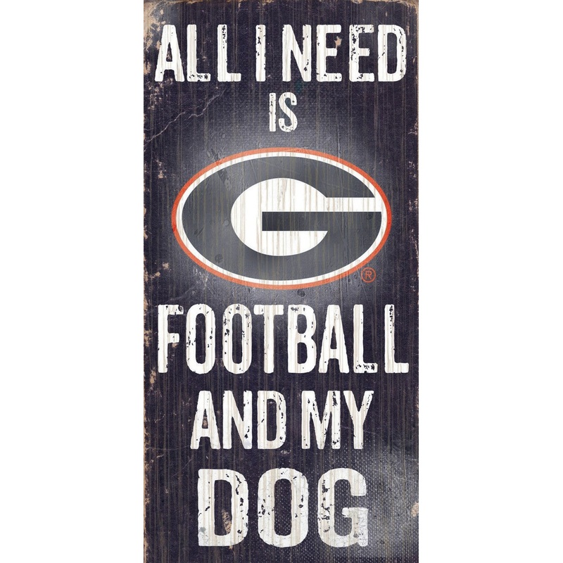 Fan Creations Georgia Bulldogs Football and Dog Wood Sign 6×12