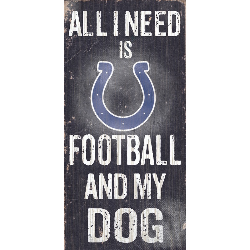 Fan Creations Indianapolis Colts Football and Dog Wood Sign 6×12